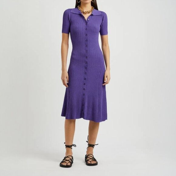 REMAIN by Birger Christensen Ella Ribbed-Knit Midi Dress - Picture 1 of 3